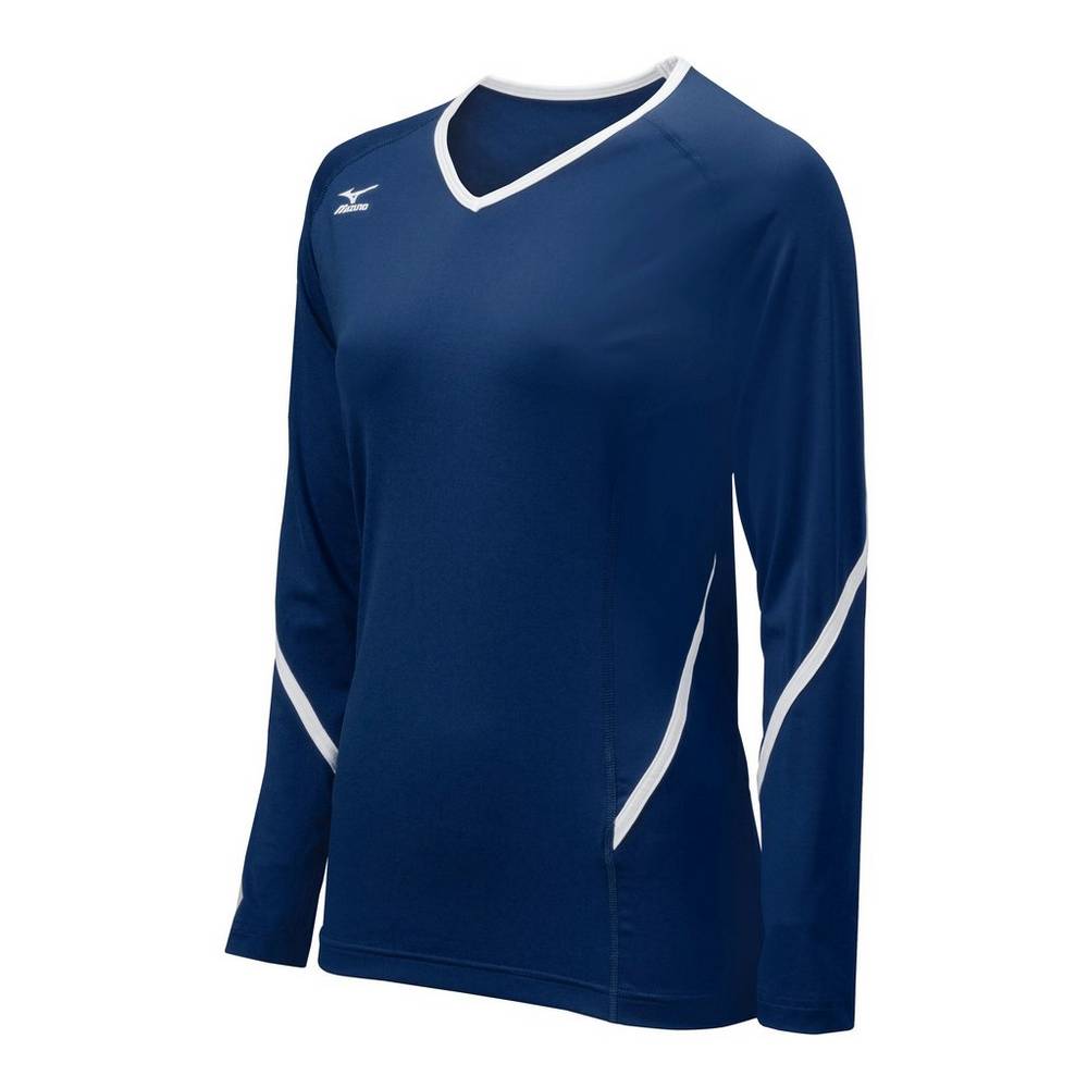 Damske Dresy Mizuno Techno Generation Long Sleeve Volejbalove Námornícka Modrá/Biele Vypredaj BCHW52